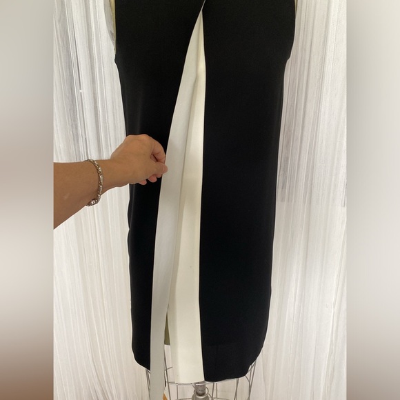 Vince Modern/Classic style, shift laser cut LBD dress! Black/ivory! Size 6 - Picture 4 of 16